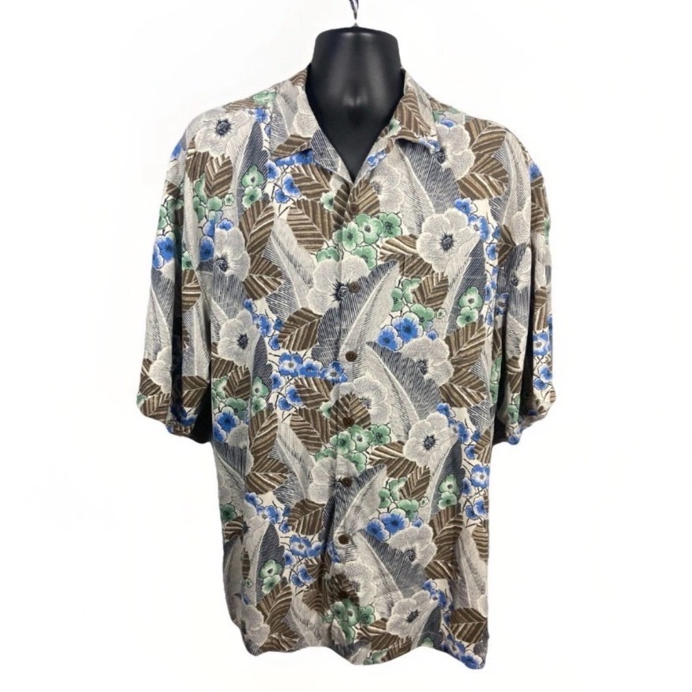 Tommy Bahama 100% Silk Hawaiian Shirt Men’s XL Tall Coctail Resortcore Beach